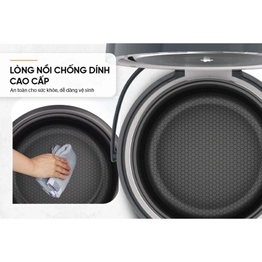 Nồi Cơm Điện SUNHOUSE Happy Time HTD8.521 1.8L Tím-Xám, Bảo Hành 12 Tháng, Giá chỉ 559.000₫