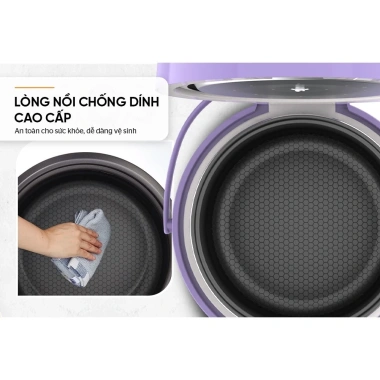 Nồi Cơm Điện SUNHOUSE Happy Time HTD8.521 1.8L Tím-Xám, Bảo Hành 12 Tháng, Giá chỉ 559.000₫