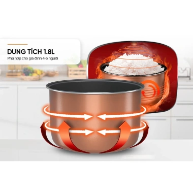 Nồi Cơm Điện SUNHOUSE Happy Time HTD8.521 1.8L Tím-Xám, Bảo Hành 12 Tháng, Giá chỉ 559.000₫ 9 Nồi Cơm Điện SUNHOUSE Happy Time HTD8.521 1.8L Tím-Xám, Bảo Hành 12 Tháng, Giá chỉ 559.000₫ 9