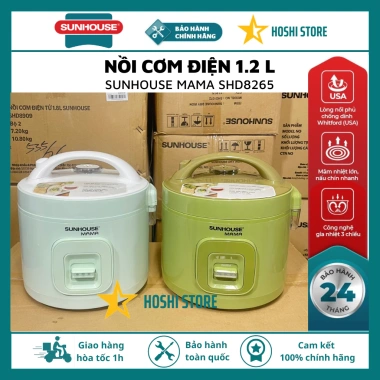 Nồi cơm điện SUNHOUSE MAMA 1.2‑1.8L SHD8.265/SHD8.665 - Ceramic chống dính, bảo hành 2 năm, chỉ 839.000₫ 2