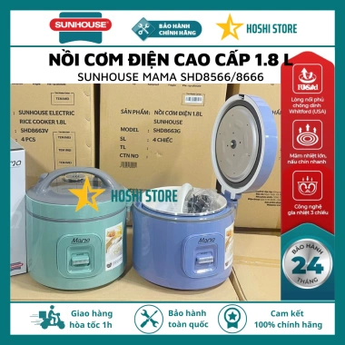 Nồi cơm điện SUNHOUSE MAMA 1.2‑1.8L SHD8.265/SHD8.665 - Ceramic chống dính, bảo hành 2 năm, chỉ 839.000₫ 3