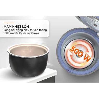 Nồi cơm điện SUNHOUSE MAMA 1.2‑1.8L SHD8.265/SHD8.665 - Ceramic chống dính, bảo hành 2 năm, chỉ 839.000₫ 9