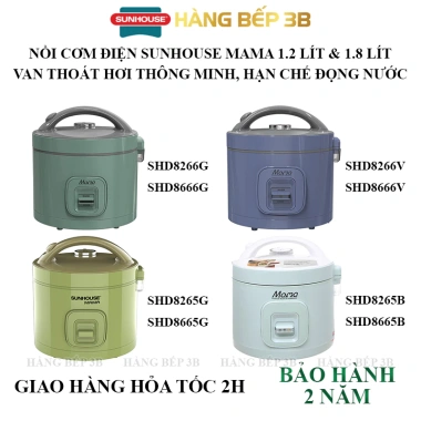 Nồi cơm điện Sunhouse Mama SHD8.665G/SHD8.265G 1.8-1.2 lít, bảo hành 2 năm, giá 808.000 VND Nồi cơm điện Sunhouse Mama SHD8.665G/SHD8.265G 1.8-1.2 lít, bảo hành 2 năm, giá 808.000 VND