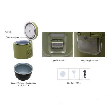 Nồi cơm điện Sunhouse Mama SHD8.665G/SHD8.265G 1.8-1.2 lít, bảo hành 2 năm, giá 808.000 VND 8 Nồi cơm điện Sunhouse Mama SHD8.665G/SHD8.265G 1.8-1.2 lít, bảo hành 2 năm, giá 808.000 VND 8
