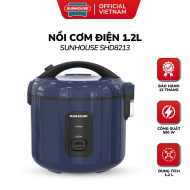 Nồi Cơm Điện SUNHOUSE SHD8.213 1.2L 500W Chống Dính Bảo Hành 12 Tháng - Giá 479.000đ