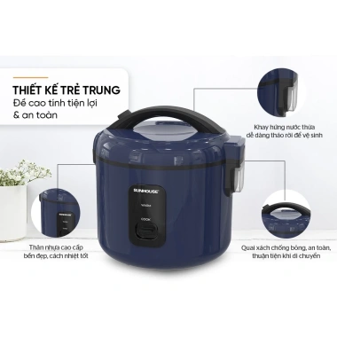 Nồi Cơm Điện SUNHOUSE SHD8.213 1.2L 500W Chống Dính Bảo Hành 12 Tháng - Giá 479.000đ