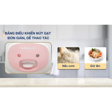 Nồi Cơm Điện Sunhouse SHD8.217W 1.2L 500W Chống Dính Whitford Bảo Hành 12 Tháng Giá 639.000 VND