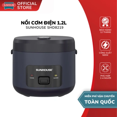 Nồi Cơm Điện Sunhouse SHD8.219 1.2L 500W - Lòng Nồi Dày Chống Dính, Bảo Hành 12 Tháng, Giá Ưu Đãi 779.000₫