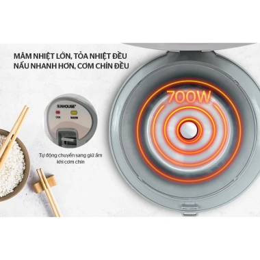 Nồi Cơm Điện Sunhouse SHD8.602 1.8L 700W - Bảo Hành 12 Tháng Giá Ưu Đãi 545k