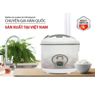 Nồi cơm điện Sunhouse SHD8.602 1.8L 700W - Nấu nhanh, tỏa nhiệt đều, chính hãng