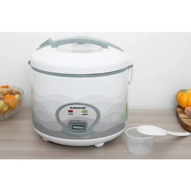 Nồi Cơm Điện SUNHOUSE SHD8.602 1.8L Trắng Hoa Văn Ghi Chống Dính Bảo Hành 1 Năm