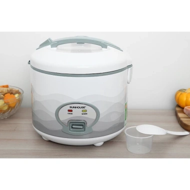 Nồi Cơm Điện SUNHOUSE SHD8.602 1.8L Trắng Hoa Văn Ghi Chống Dính Bảo Hành 1 Năm