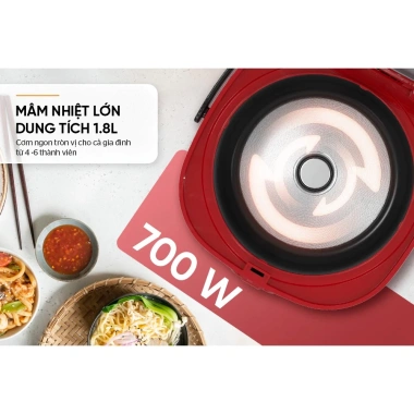 Nồi cơm điện SUNHOUSE SHD8.611R 1.8L 700W - Sản xuất Việt Nam, Giá giảm 670.000₫ 5 Nồi cơm điện SUNHOUSE SHD8.611R 1.8L 700W - Sản xuất Việt Nam, Giá giảm 670.000₫ 5