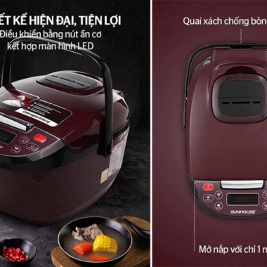 Nồi cơm điện Sunhouse SHD8.909 1.8L 700W - 5 lớp ruột nồi phủ chống dính, giá 999k 8