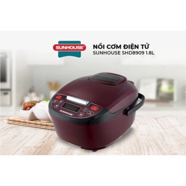 Nồi cơm điện Sunhouse SHD8.909 1.8L 700W 5 lớp ruột Whitford không dính giá 919k