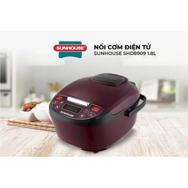 Nồi cơm điện Sunhouse SHD8.909 1.8L 700W - 6 chế độ, giữ ấm 12h, phục vụ 4‑6 người, giảm 20%