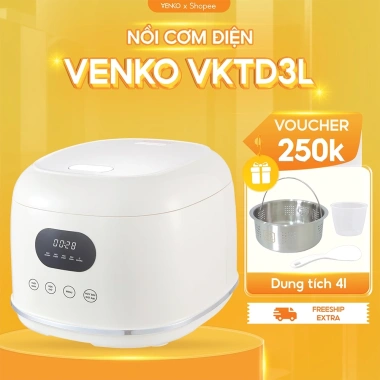 Nồi cơm điện tách đường VENKO TD3L 600W 3L 5in1 Nấu cháo, ninh xương chỉ 1,090,000₫