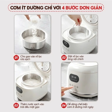Nồi cơm điện tách đường VENKO TD3L 600W 3L 5in1 Nấu cháo, ninh xương chỉ 1,090,000₫