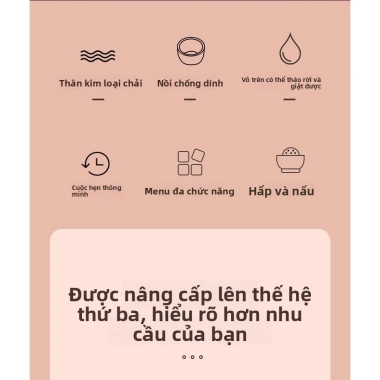 Nồi cơm điện thông minh Oudison mini 1-4 người, 5 chức năng đa năng, tự động - Giá ưu đãi 255.500₫ 9 Nồi cơm điện thông minh Oudison mini 1-4 người, 5 chức năng đa năng, tự động - Giá ưu đãi 255.500₫ 9