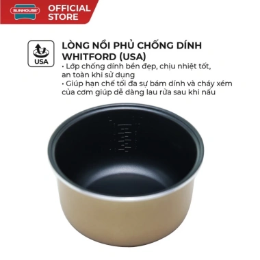 Nồi Cơm Điện Tủ 1.8L SUNHOUSE SHD8.909 - Bảo Hành 12 Tháng Chính Hãng Giá Ưu Đãi 569k