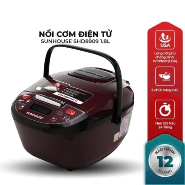 Nồi Cơm Điện Tủ 1.8L SUNHOUSE SHD8.909 - Bảo Hành 12 Tháng Chính Hãng Giá Ưu Đãi 569k 10 Nồi Cơm Điện Tủ 1.8L SUNHOUSE SHD8.909 - Bảo Hành 12 Tháng Chính Hãng Giá Ưu Đãi 569k 10