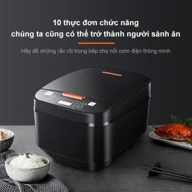 Nồi cơm điện tử đa năng mini 5L cảm ứng 10 chế độ nấu, hẹn giờ 24h, chống dính, giá 359.000₫