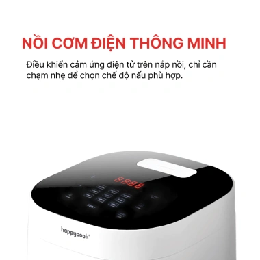 Nồi cơm điện tử HAPPYCOOK 1.2L HDC-WNB120W - Giá 846.600đ, tiết kiệm năng lượng