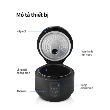Nồi cơm điện tử LocknLock 1.2L EJR346BLK - 5 chế độ, hàng chính hãng, giá 1,287,000₫