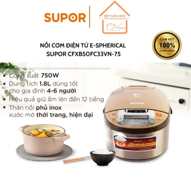 Nồi Cơm Điện Tử Lòng Niêu SUPOR CFXB50FC33VN 1,8L 750W Chính Hãng Bảo Hành 12 Tháng Giá Ưu Đãi 1.225.000 VND 3