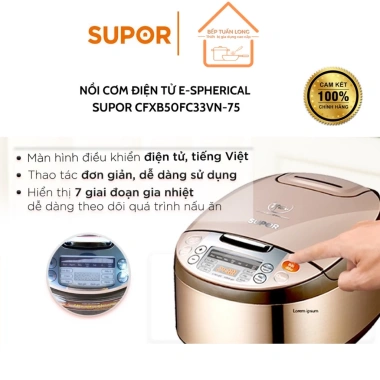 Nồi Cơm Điện Tử Lòng Niêu SUPOR CFXB50FC33VN 1,8L 750W Chính Hãng Bảo Hành 12 Tháng Giá Ưu Đãi 1.225.000 VND 4