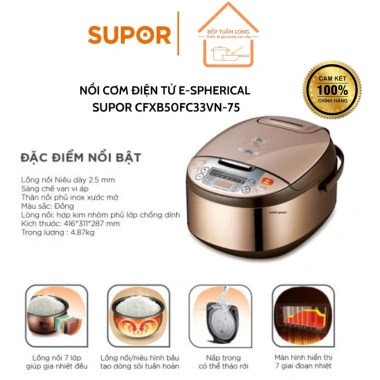 Nồi Cơm Điện Tử Lòng Niêu SUPOR CFXB50FC33VN 1,8L 750W Chính Hãng Bảo Hành 12 Tháng Giá Ưu Đãi 1.225.000 VND 6