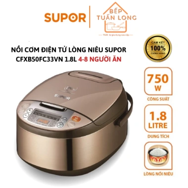 Nồi Cơm Điện Tử Lòng Niêu SUPOR CFXB50FC33VN 1,8L 750W Chính Hãng Bảo Hành 12 Tháng Giá Ưu Đãi 1.225.000 VND 10
