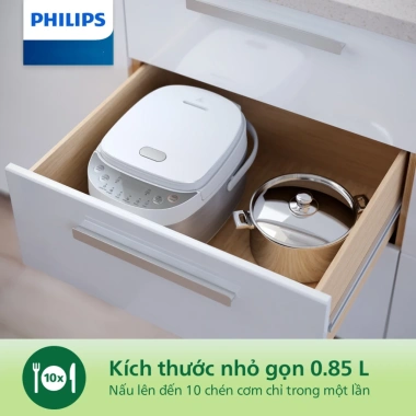 Nồi cơm điện tử mini Philips HD3.170/66 600W cho 1-2 người - Giá 899.000, hàng chính hãng