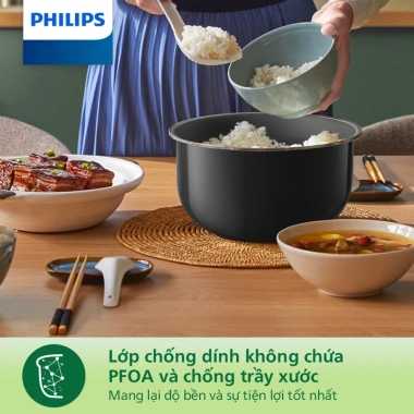 Nồi cơm điện tử mini Philips HD3.170/66 600W cho 1-2 người - Giá 899.000, hàng chính hãng 4 Nồi cơm điện tử mini Philips HD3.170/66 600W cho 1-2 người - Giá 899.000, hàng chính hãng 4