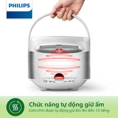 Nồi cơm điện tử mini Philips HD3.170/66 600W cho 1-2 người - Giá 899.000, hàng chính hãng