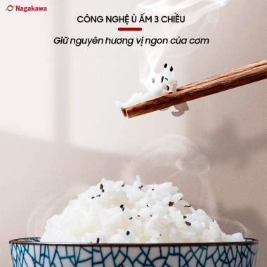 Nồi Cơm Điện Tử NAGAKAWA NAG131 1.2L 500W 3 chức năng bảo hành 1 năm giá 794.000 VND