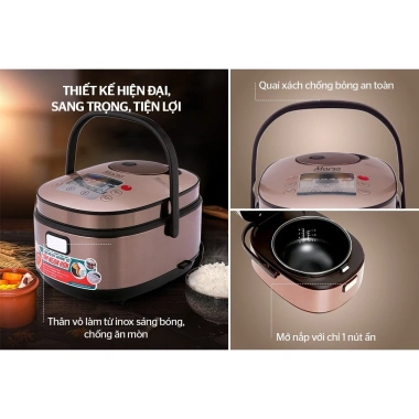Nồi Cơm Điện Tử SUNHOUSE MAMA SHD8.915 1.5L Lòng Nồi Dày Dặn 10 Chức Năng Bảo Hành 2 Năm