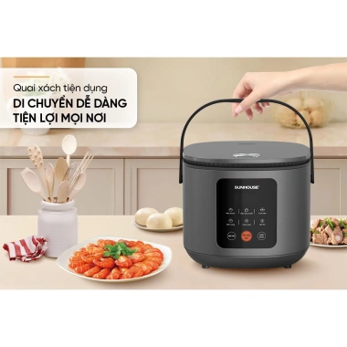 Nồi Cơm Điện Tử Sunhouse SHD8.825 1.5L 700W - 6 chức năng đa dạng, bảo hành 1 năm, giá chỉ 1.209.000₫