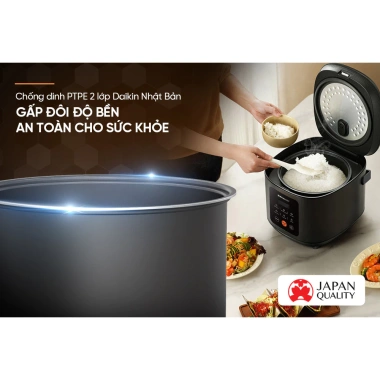 Nồi cơm điện tử Sunhouse SHD8.825 1.5L màn hình cảm ứng, bảo hành 12 tháng, giảm giá 965k 2 Nồi cơm điện tử Sunhouse SHD8.825 1.5L màn hình cảm ứng, bảo hành 12 tháng, giảm giá 965k 2