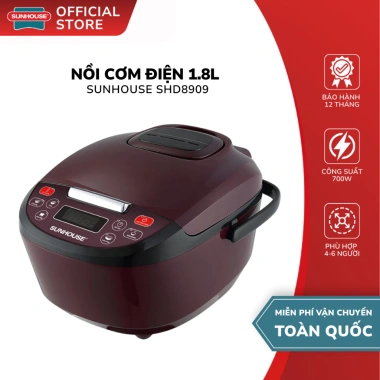 Nồi Cơm Điện Tử Sunhouse SHD8.909 1.8L Đa Chức Năng Chống Dính 2 Lớp Bảo Hành 12 Tháng - Giá 1.029.000₫