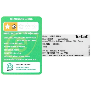 Nồi cơm điện tử Tefal RK736B68 1.8L 750W nồi dày 1.985mm hàng chính hãng bảo hành 2 năm - Giá ưu đãi 1.279.920 VND