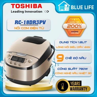 Nồi Cơm Điện Tử Toshiba RC-18DR3PV 1.8L 4mm 11 Chế Độ - Giá Ưu Đãi 1.990.000 VND, hàng chính hãng