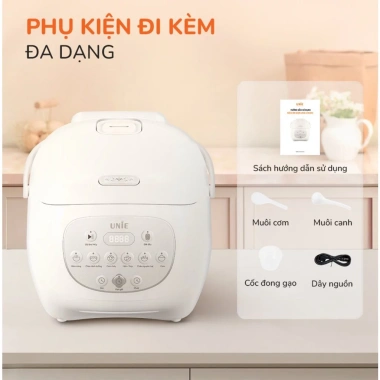 Nồi Cơm Điện Tử Unie URC815 1.5L Gốm Tự Nhiên 700W Ủ Ấm 3D - Hàng chính hãng 3