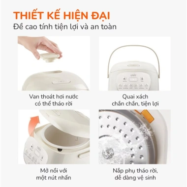 Nồi Cơm Điện Tử Unie URC815 1.5L Gốm Tự Nhiên 700W Ủ Ấm 3D - Hàng chính hãng 4