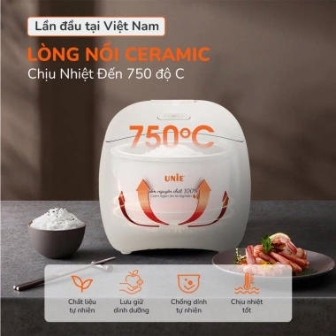 Nồi Cơm Điện Tử Unie URC815 1.5L Gốm Tự Nhiên 700W Ủ Ấm 3D - Hàng chính hãng 7