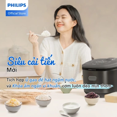 Nồi Cơm Mini Philips HD3.170/66 600W 0.85L - Tiết kiệm năng lượng, Giá 859k