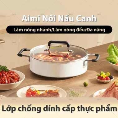 Nồi đa năng Aimi 5 năm BH - Dùng cho bếp từ & hồng ngoại, chống dính, nấu lẩu - 259.000