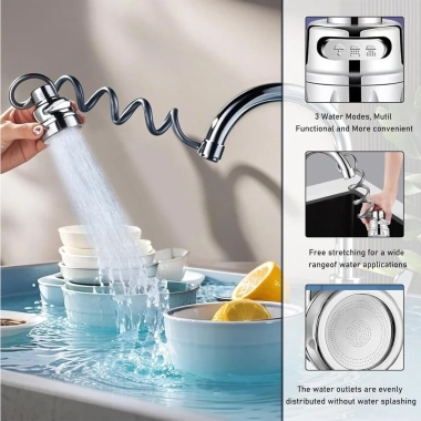 Nối dài vòi bếp xoay 360 đa chức năng 3 chế độ phun kèm bộ chuyển đổi - Giá chỉ 49.238₫ 4