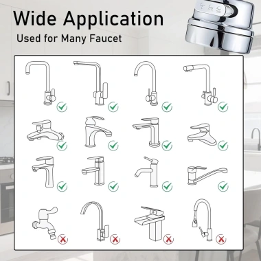 Nối dài vòi bếp xoay 360 đa chức năng 3 chế độ phun kèm bộ chuyển đổi - Giá chỉ 49.238₫ 5