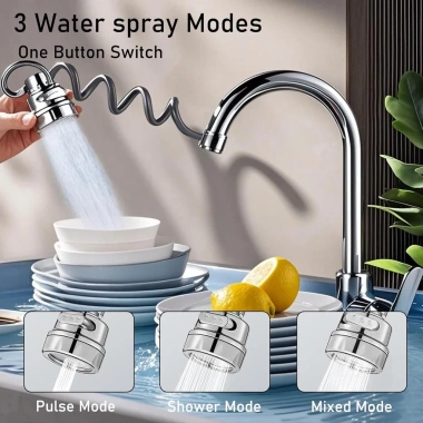 Nối dài vòi bếp xoay 360 đa chức năng 3 chế độ phun kèm bộ chuyển đổi - Giá chỉ 49.238₫ 7